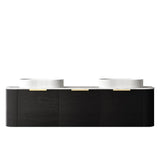 Otti Bondi Wall Hung Vanity, Black Oak