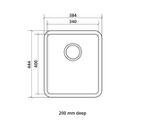 Seima Kubic 340 Single Bowl Sink with Overflow, No Taphole, 191670