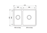 Seima Kubic 560 Sink Single Bowl, No Taphole, 191675