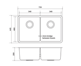 Seima Kubic 726 Double Bowl Sink, No Taphole 191679