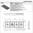 Abey Barazza 1PLE3D Cooktop 120cm Lab Evolution 4 Burner Hob - Special Order