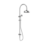 Nero York Twin Shower with White Porcelain Handle Chrome NR69210501CH
