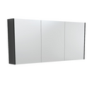 Fienza PSC1500B Mirror Cabinet 1500mm with Side Panels Satin Black