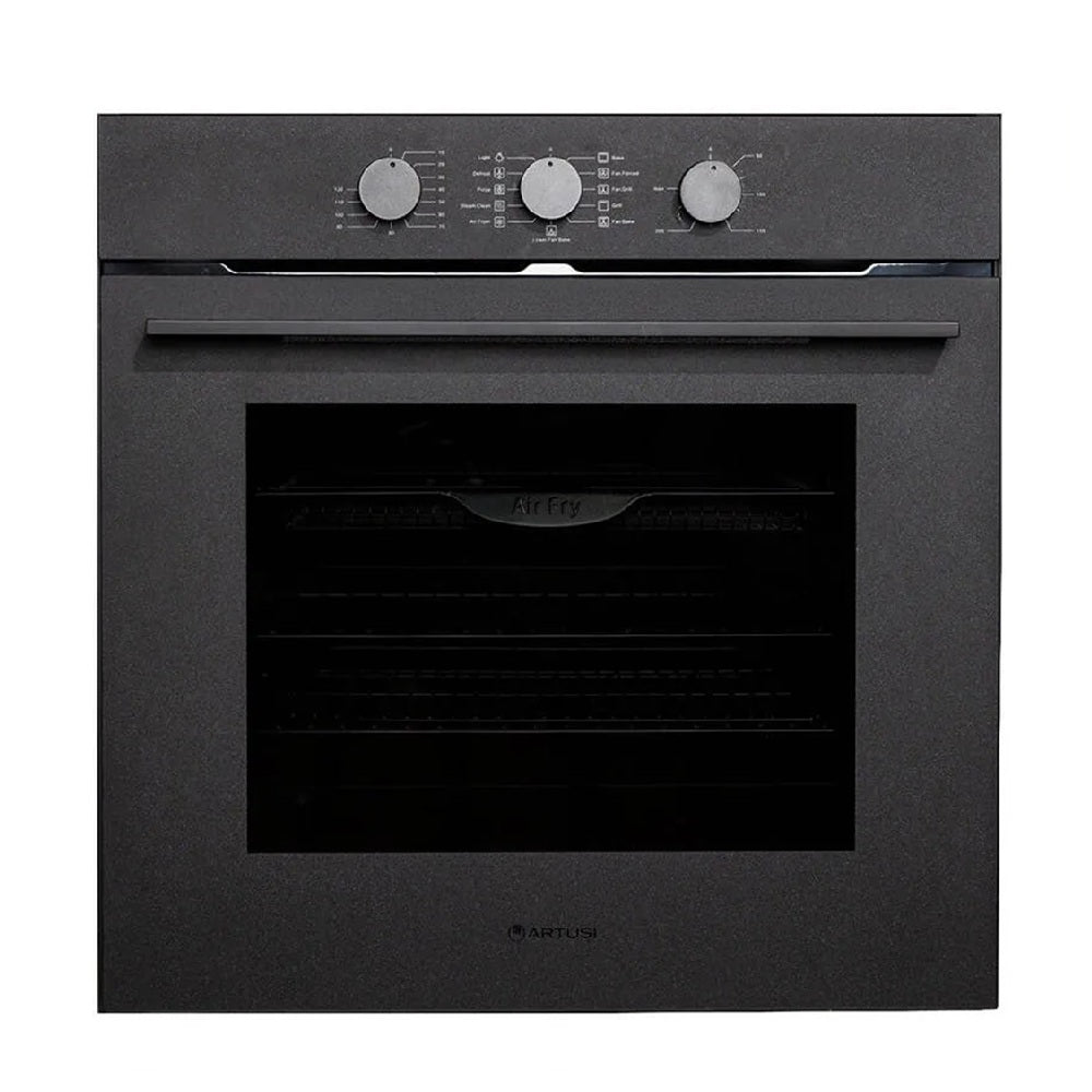 Artusi AO211NB 60cm Essential Series 11 Function Built-In Electric Oven,  Black Glass