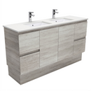 Fienza SC150XKD Crystal Pure Undermount Stone Top, Edge Industrial  1500mm (Double Basin) Vanity Unit with Kickboard - Special Order