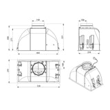 Falmec F3GI60W2 60cm Gruppo Incasso Concealed Rangehood, Stainless White, 800m3