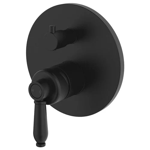 Fienza 202102BL Eleanor Wall Shower Mixer Matte Black with Matte Black Handle