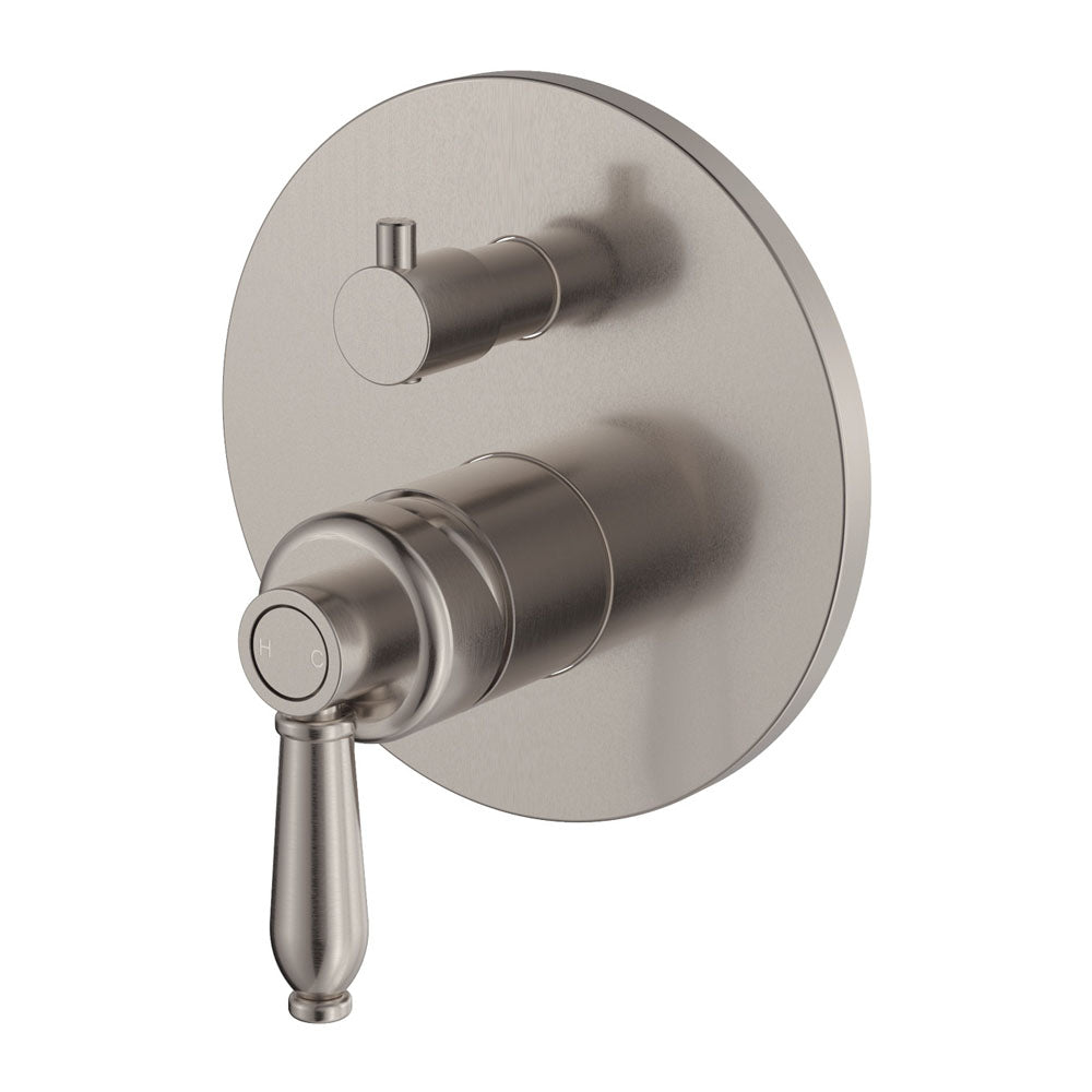 Fienza 202102NN Eleanor Wall Shower Mixer Brushed Nickel with Brushed Nickel Handle