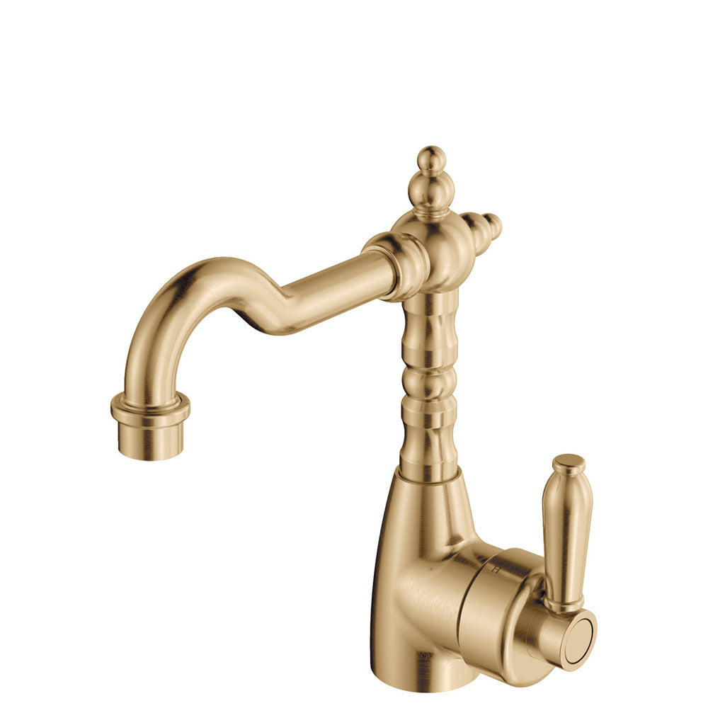 Fienza Eleanor 202103Uu Shepherds Crook Urban Brass Mixer With Handle Basin Mixers