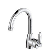 Fienza Eleanor 202104Cc Chrome Gooseneck Mixer With White Handle Basin Mixers