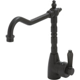 Fienza 202105BL Matte Black Eleanor Shepherds Crook Sink Mixer with Matte Black Handle