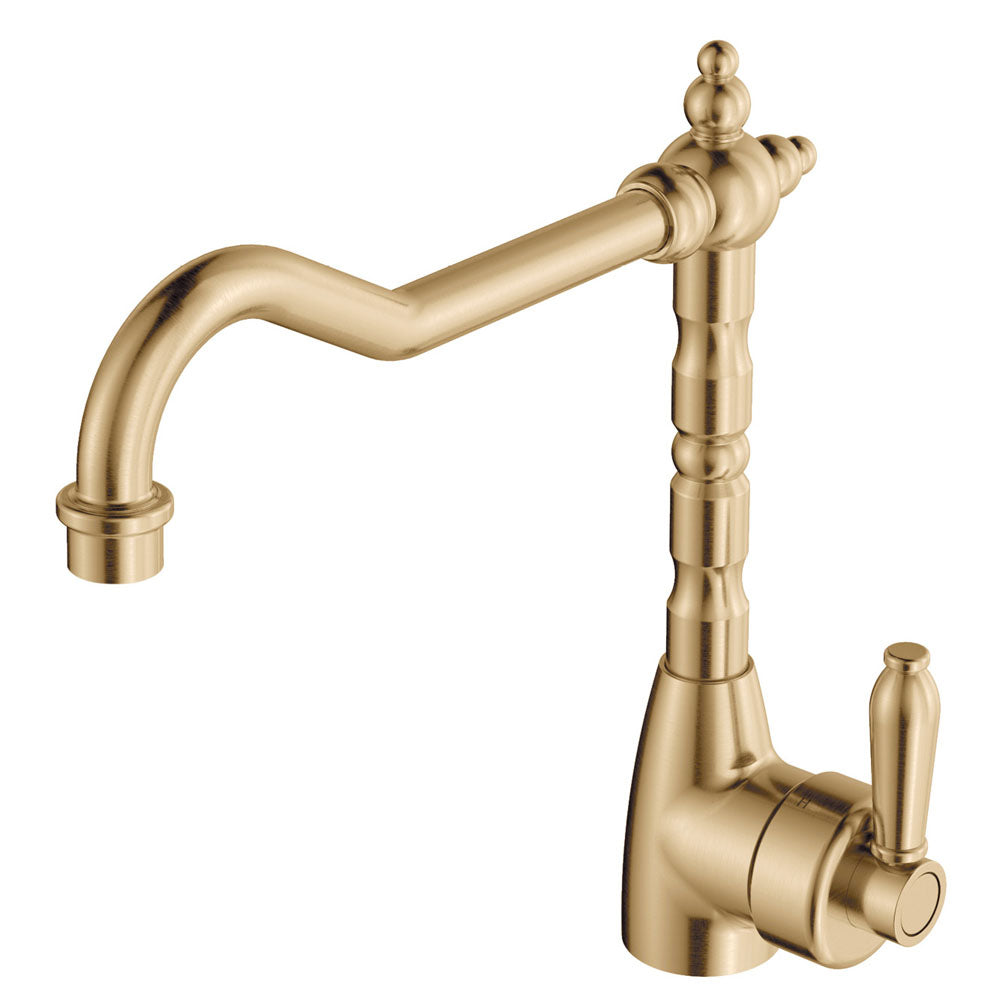 Fienza 202105UU-LF Eleanor Shepherds Crook Kitchen Sink Mixer Lead Free Urban Brass