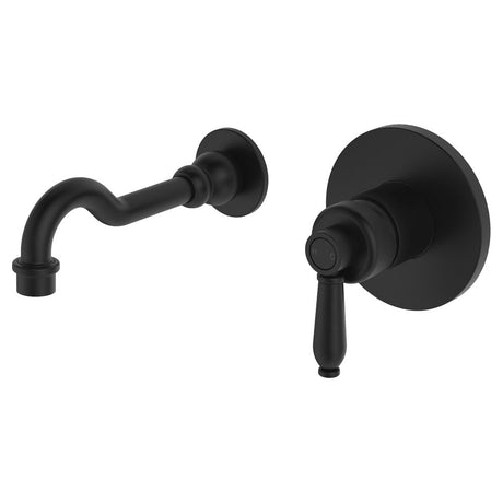 Fienza Eleanor Wall Basin/Bath Mixer Set Matte Black / 202106Bl Bathroom Mixers