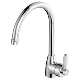 Fienza Eleanor 202109 Chrome Gooseneck Mixer With White Ceramic Handle Kitchen Taps