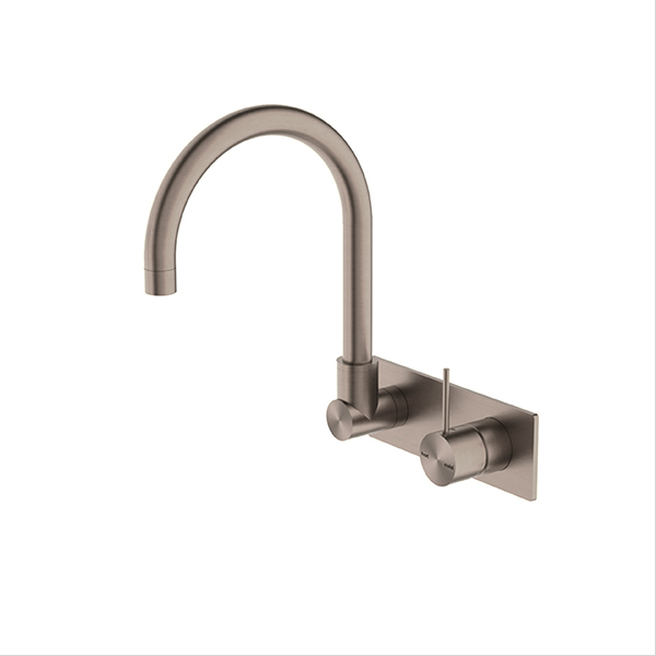 Nero NR221910PBZ Mecca Wall Basin/Bath Mixer  Swivel Spout Handle Up - Brushed  Bronze