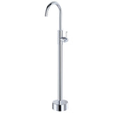 Fienza 202112-LF Eleanor Floor Mounted Basin/Bath Mixer, White Handle, Lead Free, Chrome