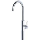 Fienza 202112-LF Eleanor Floor Mounted Basin/Bath Mixer, White Handle, Lead Free, Chrome