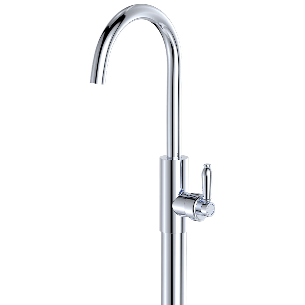 Fienza 202112CC-LF Eleanor Floor Mounted Basin/Bath Mixer Chrome Handle, Lead Free, Chrome