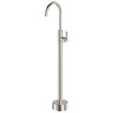 Fienza 202112NN-LF Eleanor Floor Mounted Basin/Bath Mixer, Brushed Nickel Handle, Lead Free, Brushed Nickel