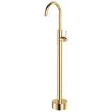 Fienza 202112UB-LF Eleanor Floor Mounted Basin/Bath Mixer, White Handle, Lead Free, Urban Brass