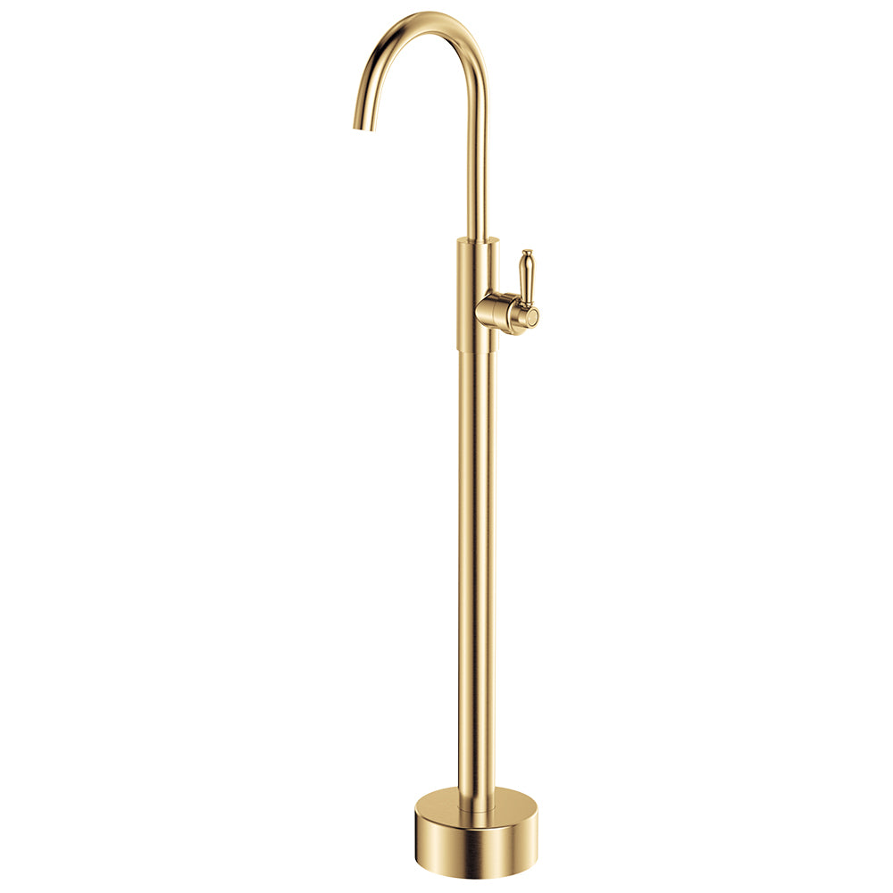 Fienza 202112UU-LF Eleanor Floor Mounted Basin/Bath Mixer, Urban Brass Handle, Lead Free, Urban Brass