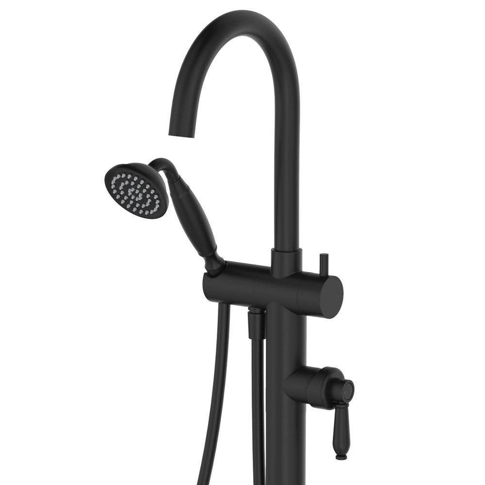 Fienza 202113BL Eleanor Floor Mixer & Shower Matte Black with Matte Black Handle