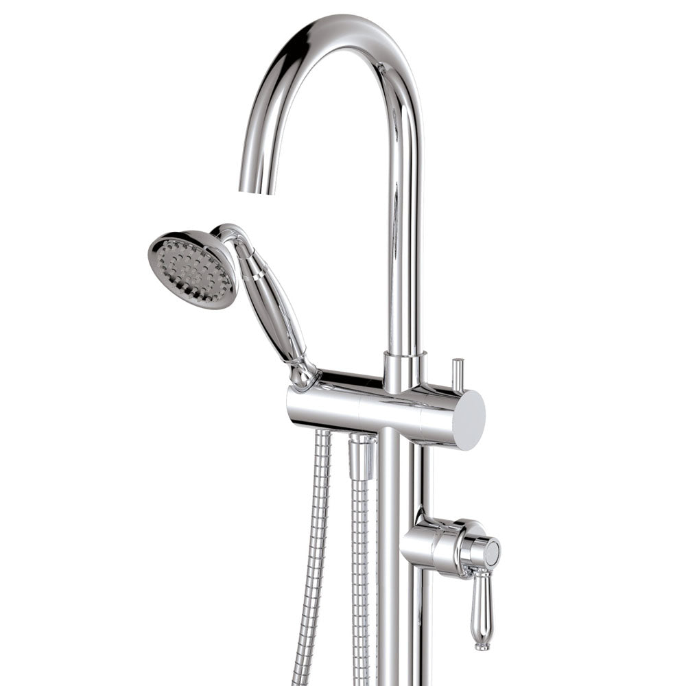 Fienza 202113CC Eleanor Floor Mixer & Shower Chrome with Chrome Handle