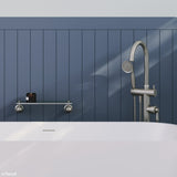 Fienza 202113NN Eleanor Brushed Nickel Floor Bath Mixer & Shower with Brushed Nickel Handle