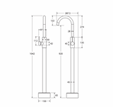 Fienza 213112-LF Kaya Floor Mounted Bath Mixer, Chrome