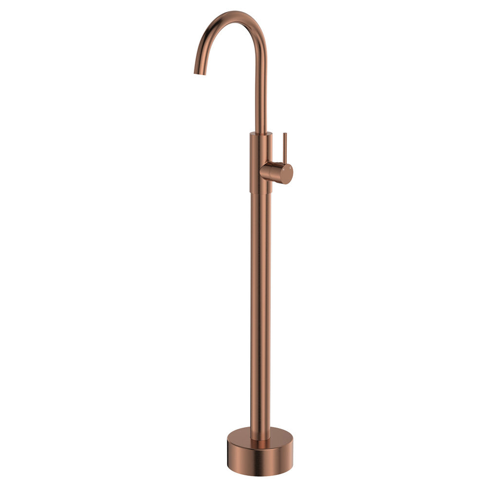 Fienza 213112CO-LF Kaya Floor Mounted Bath Mixer, Brushed Copper