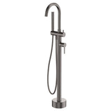 Fienza 213113GM Kaya Floor Mounted Bath Mixer With Hand Shower, Gun Metal