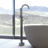 Fienza 213113GM Kaya Floor Mounted Bath Mixer With Hand Shower, Gun Metal