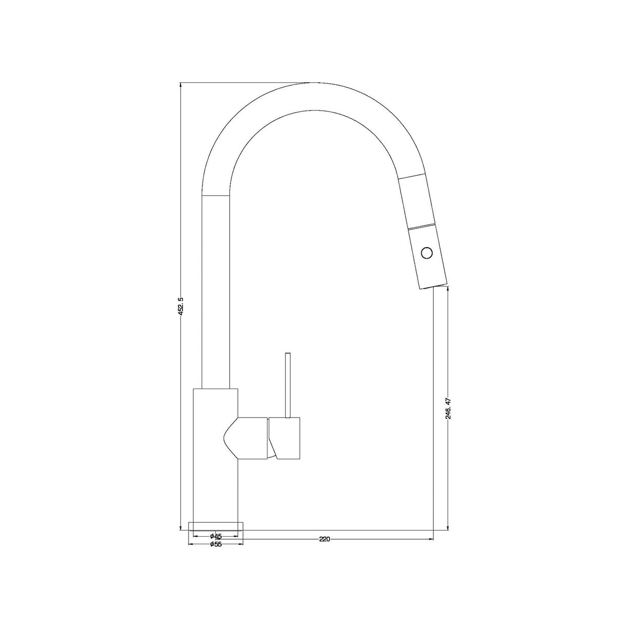 Nero NR221908MW Mecca Pull Down Sink Mixer With Veggie Spray Function  - Matte White