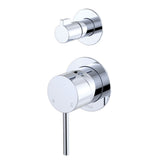 Fienza 228102-4-LF Kaya Wall Diverter Mixer, Small Round Plates, Chrome