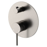 Fienza 228102BN-LF Kaya Large Round Plate Wall Diverter Mixer, Lead Free, Brushed Nickel