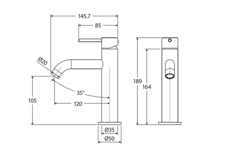Fienza Kaya 228103B Matte Black Basin Mixer Mixers