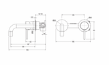 Fienza 228104-130-LF Kaya Wall Basin/Bath Mixer Set, Round Plates, Chrome, 130mm Outlet