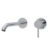 Fienza Kaya Wall Basin/Bath Mixer Set Round Plates 200Mm Outlet 228104-200 Bathroom Mixers