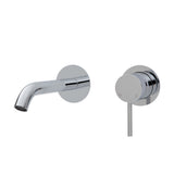 Fienza Kaya Wall Basin/Bath Mixer Set Round Plates 160Mm Outlet 228104 Bathroom Mixers