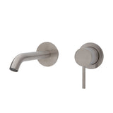 Fienza Kaya Wall Basin/Bath Mixer Set Brushed Nickel Round Plates 160Mm Outlet 228104Bn Bathroom