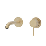 Fienza Kaya Wall Basin/Bath Mixer Set Urban Brass Round Plates 160Mm Outlet 228104Ub Bathroom Mixers
