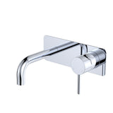 Fienza 228106-130-LF Kaya Wall Basin/Bath Mixer Set, Rectangular Plate, 130mm Outlet