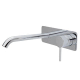 Fienza Kaya Wall Basin/Bath Mixer Set Square Plate 200Mm Outlet 228106-200 Bathroom Mixers