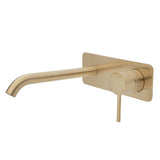 Fienza Kaya Wall Basin/Bath Mixer Set Urban Brass Square Plate 200Mm Outlet 228106Ub-200 Bathroom