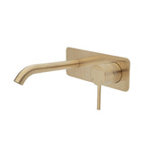 Fienza Kaya Wall Basin/Bath Mixer Set Urban Brass Square Plate 160Mm Outlet 228106Ub Bathroom Mixers