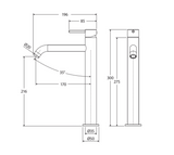 Fienza Kaya 228107Gm Gun Metal Tall Basin Mixer Mixers
