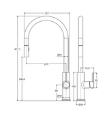 Fienza Kaya Pull Out Sink Mixer Urban Brass 228108Ub Kitchen Taps