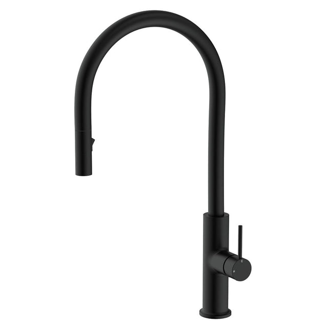 Fienza Kaya Pull Out Sink Mixer Matte Black 228108B Kitchen Taps