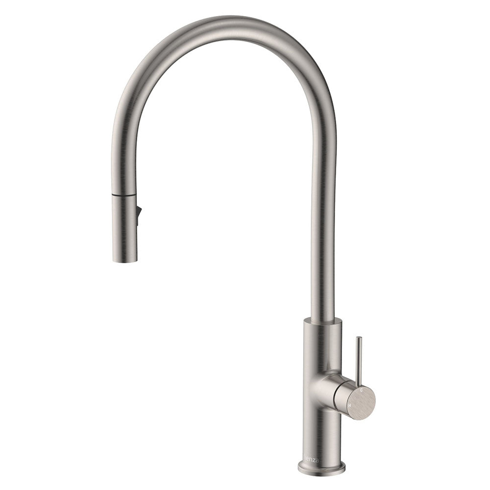 Fienza Kaya Pull Out Sink Mixer Brushed Nickel 228108Bn Kitchen Taps