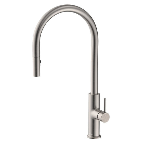 Fienza Kaya Pull Out Sink Mixer Brushed Nickel 228108Bn Kitchen Taps